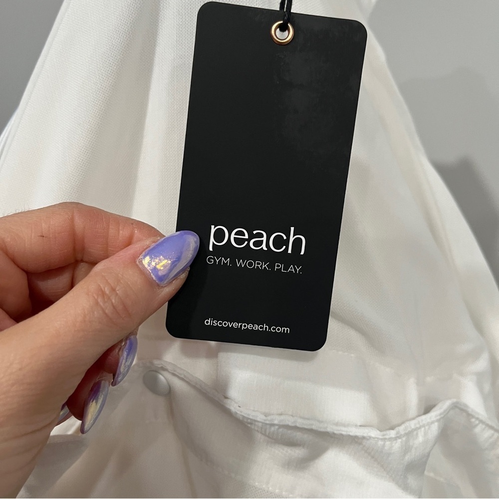 Peach White Activewear Mitsu Jacket with Hood and Lightweight Design Small - Picture 5 of 10